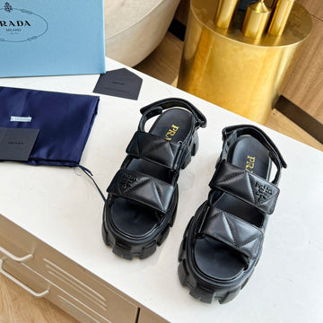 Pra Monolith Nappa Sandals Black Lambskin