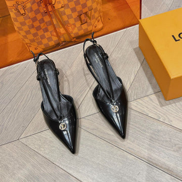 LV Low Heel Slingback Black