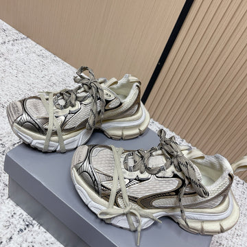 Balenciaga Sneaker Mesh Lace-Up Cream Gray Fabric 534182
