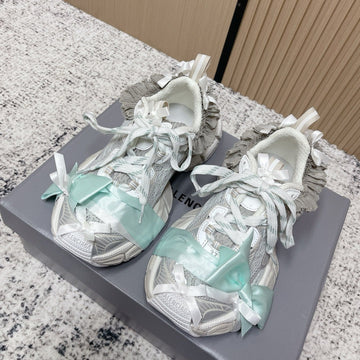 Balenciaga Sneaker Mesh Lace-Up Light Blue Gray Fabric 534186