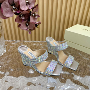 Jimmy High Sandal 105MM In Multicolor Lambskin With Stone 581543