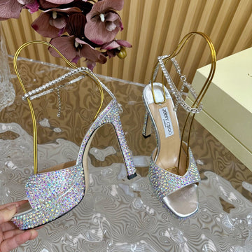 Jimmy Sandal 130MM In Multicolor Lambskin With Stone 581551