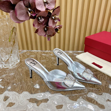 Vlogo Signature With Crystals Slingback Pump 70 Silver Calfskin