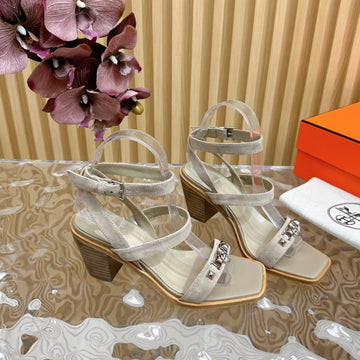 Hm Iveresse Sandal 65 Grey Suede Calfskin