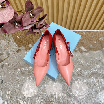 Pra Brushed Pumps Red And Pink Calfskin