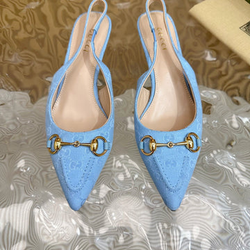 Women's Horsebit Slingback Pump Sky Canvas