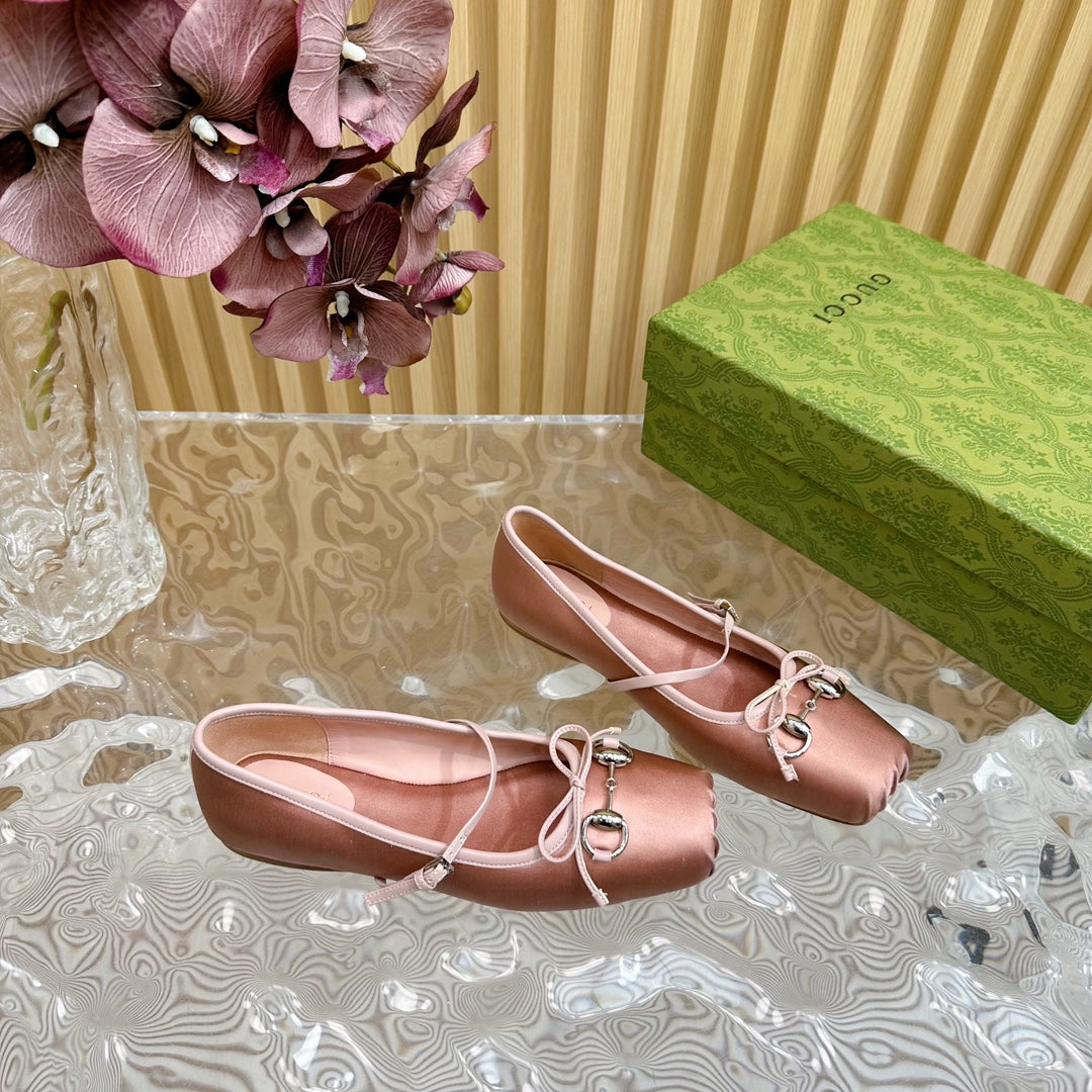 Ballet Flat In Coral Pink Silk