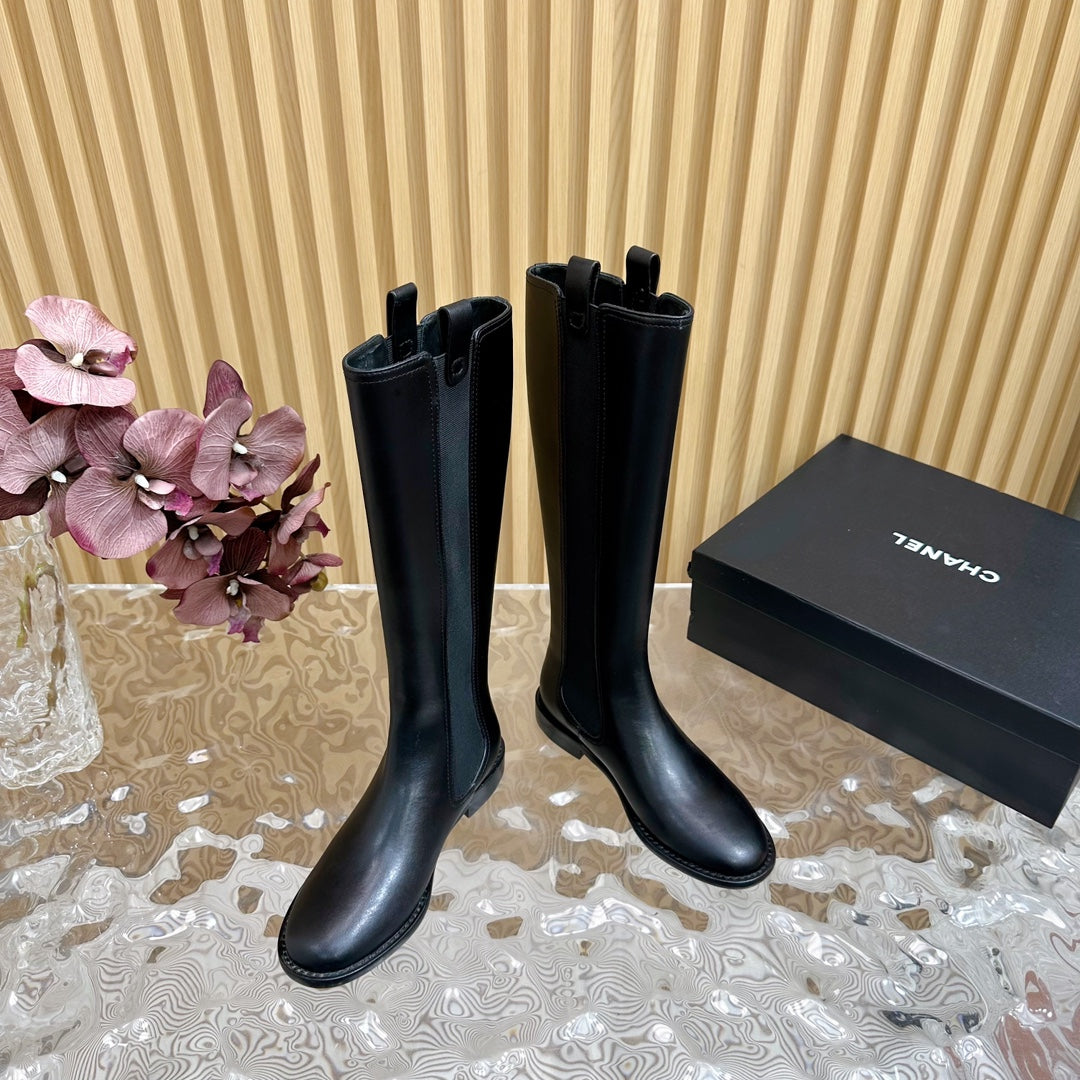 CC High Boots 25MM Black Calfskin