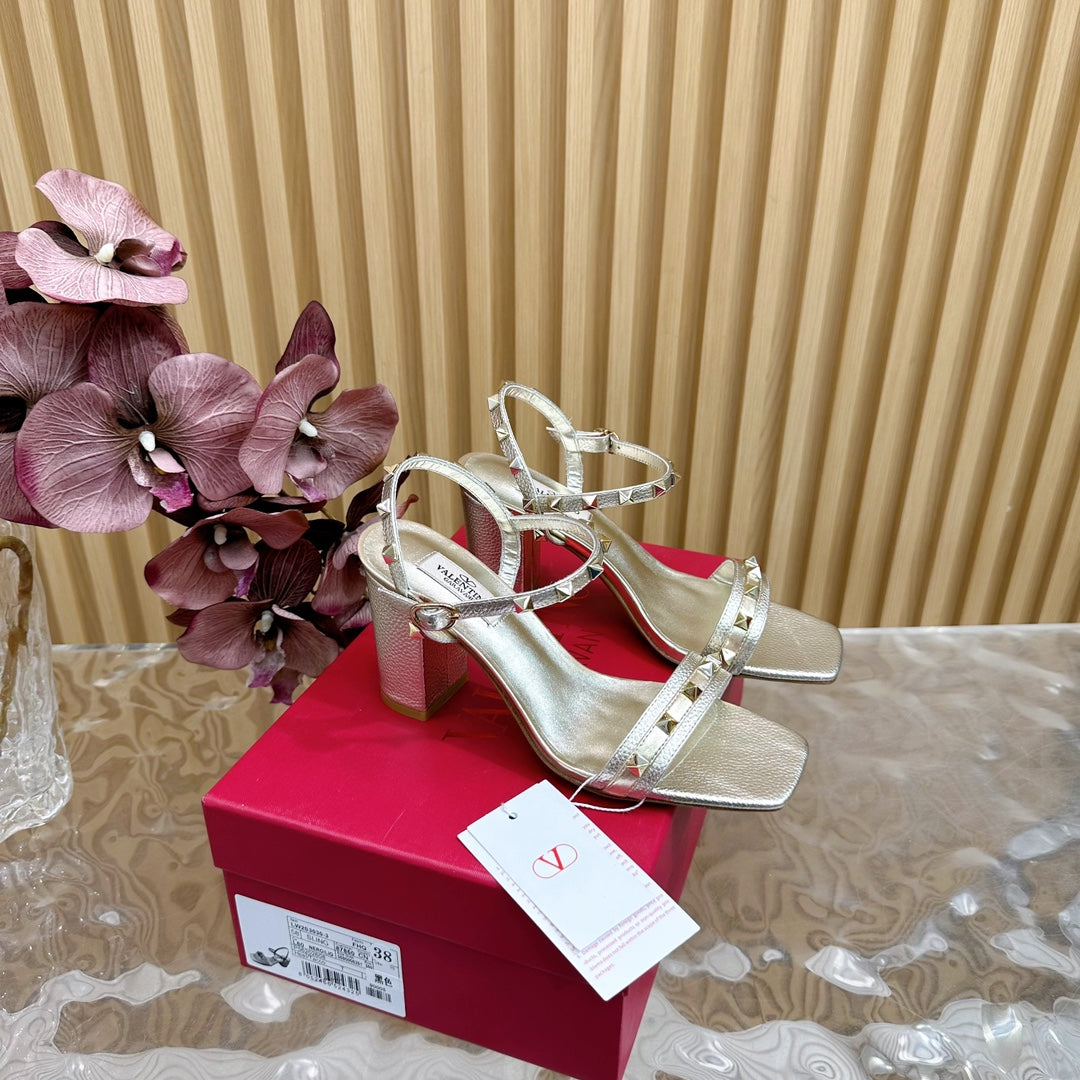 High Sandal 86MM In Silver Cowhide 102062