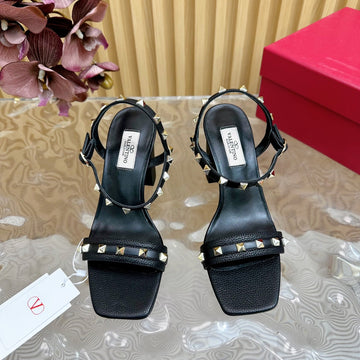 High Sandal 86MM In Black Cowhide 102070