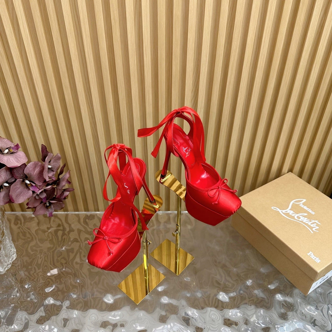 Cl 25C Cassia Lace Up Alta 160MM Red Silk 221614