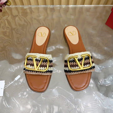 Vt 25 Bohemian Slippers Brown Knitted Sheepskin 325189
