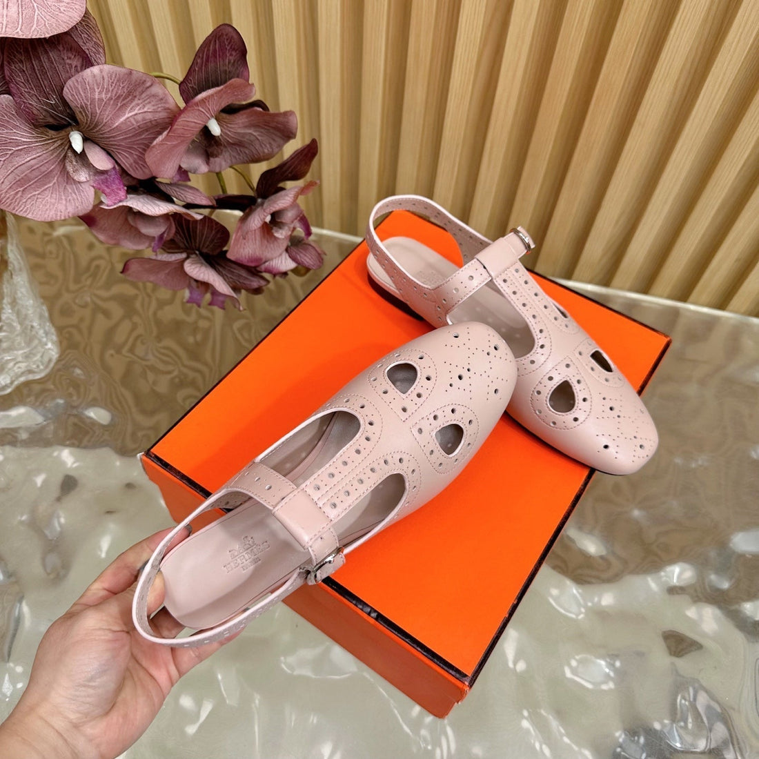 Hm 25 Kim Slingback Pink Lambskin 352955