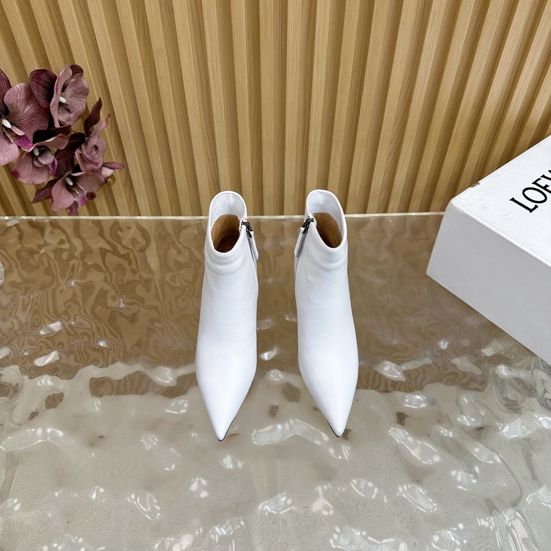 Loewe Anagram Ankle Boots 60MM White Cowhide 437034