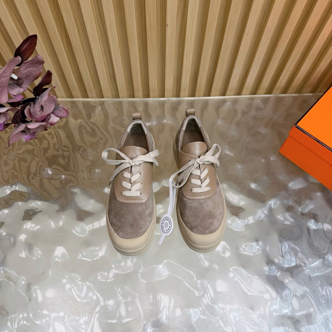 Hm Kool Oxford Shoes Taupe Suede Sheepskin 589183