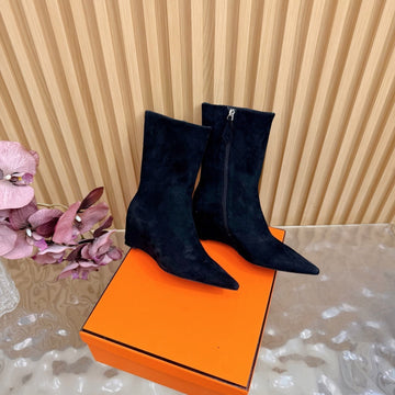 Hm Leonie Ankle Boots 7CM Black Suede 589198