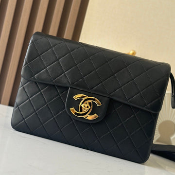 CC 2025 Backpack 30CM Black Gold Backpack Sheepskin 298105