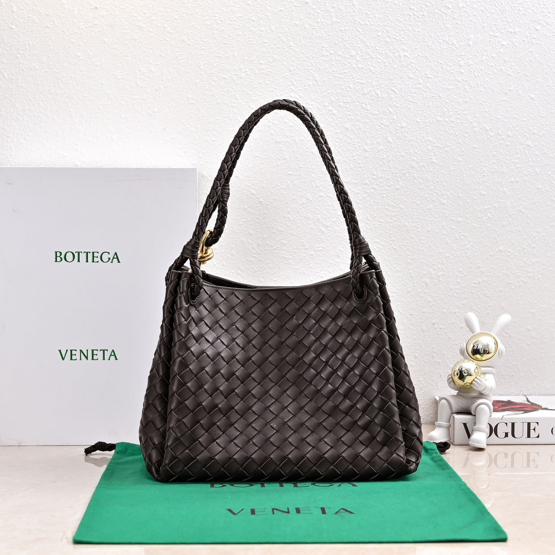 Bv 26S Parachute Bag Deep Coffee Intrecciato Leather 291399