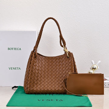 Bv 26S Parachute Bag Tan Brown Intrecciato Leather 291403