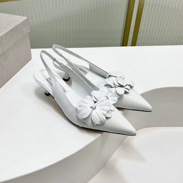 Jimmy Slingback Pumps 45MM In White Cowhide 597826