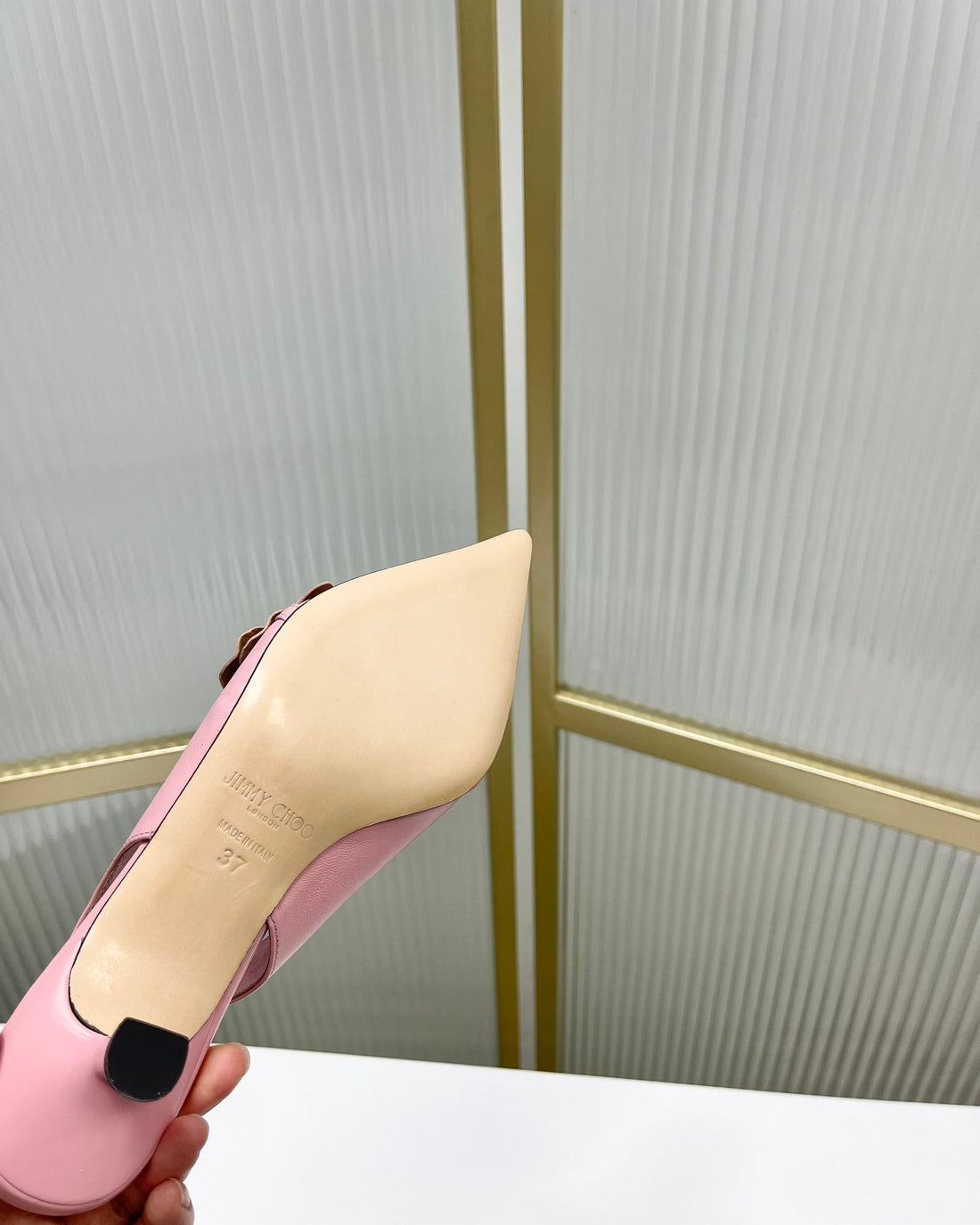 Jimmy Slingback Pumps 45MM In Pastel Pink Cowhide 597828