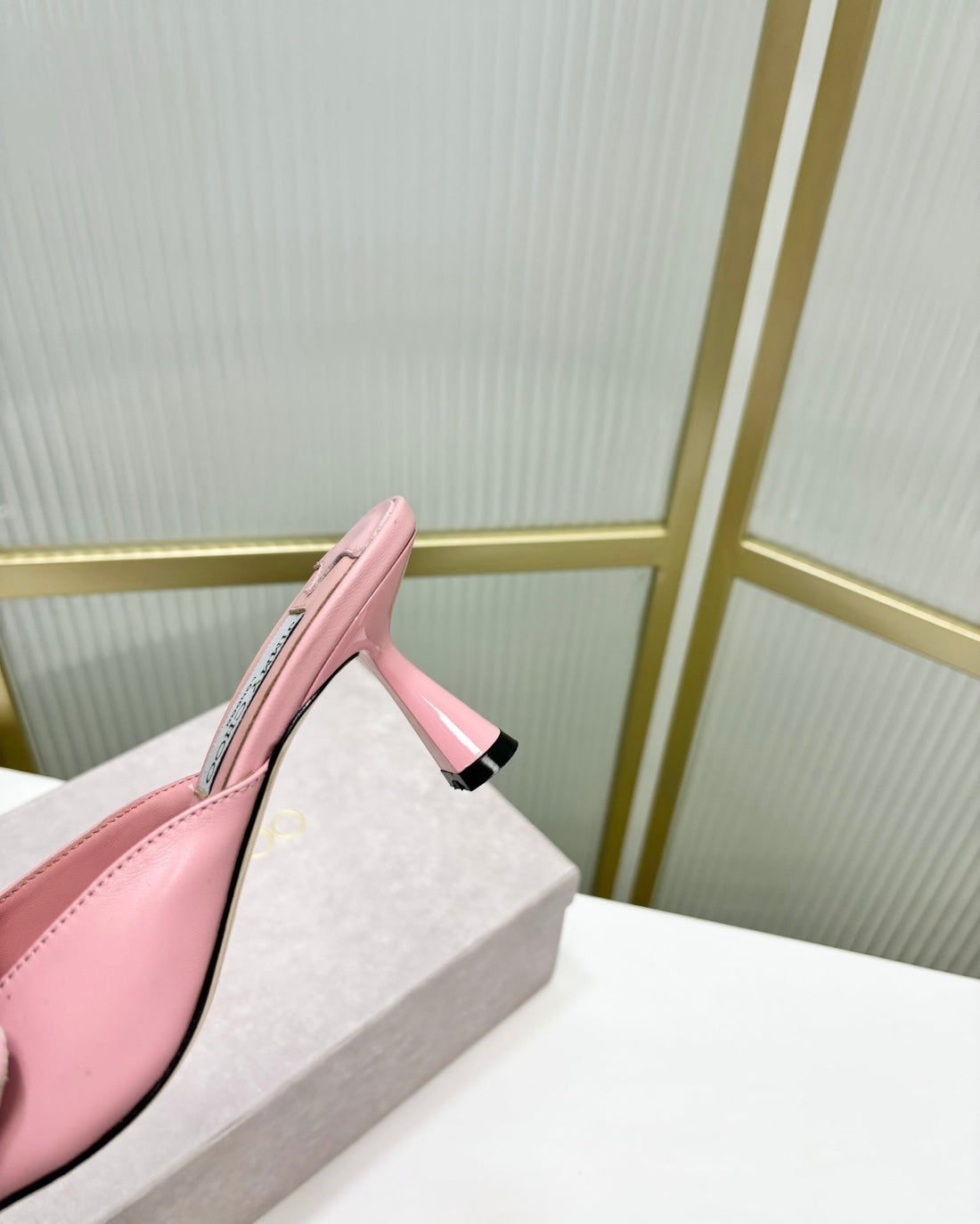 Jimmy Skye 65MM In Pastel Pink Cowhide Mules 597848