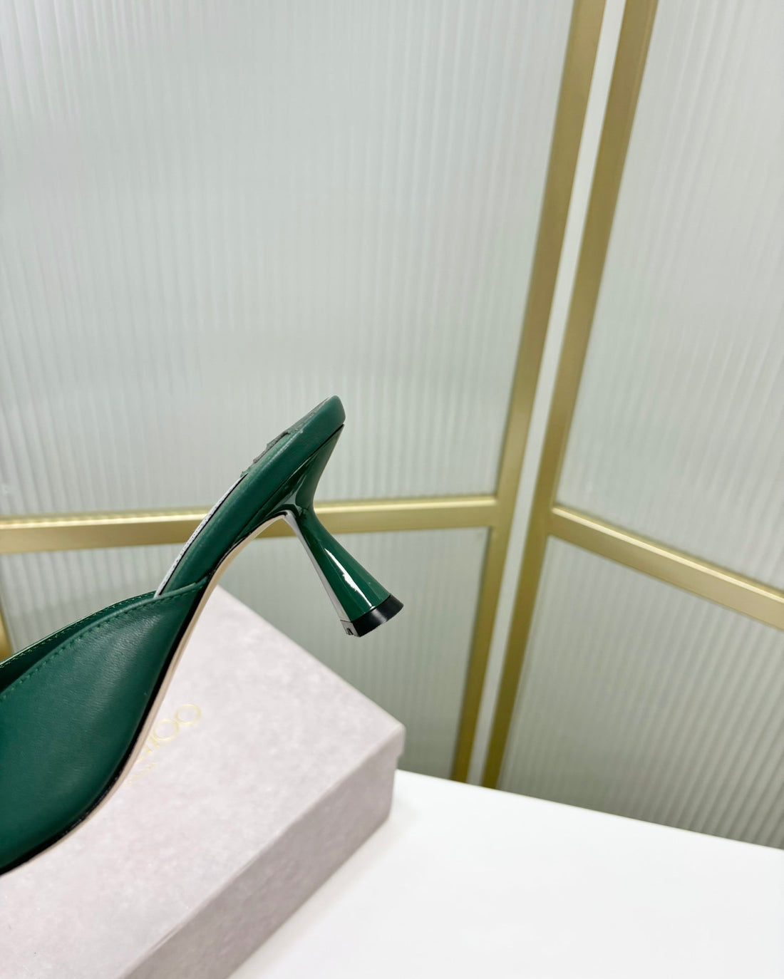 Jimmy Skye 65MM In Dark Green Cowhide Mules 597850