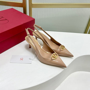 Vlogo The Bold Edition Slingback Pumps 60MM Dark Beige Glossy Cowhide 843657
