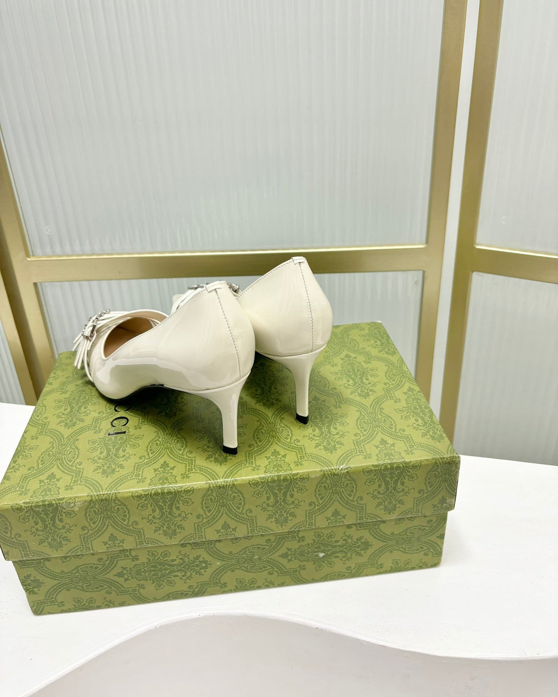 High Pump 6 Cm In White Calfskin