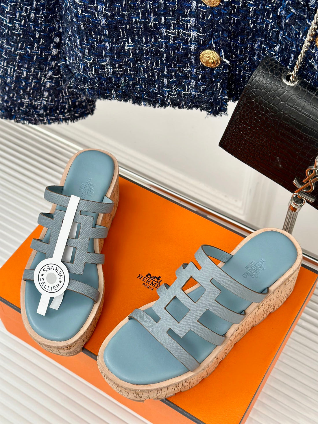 Isabella Sandal Sky Calfskin