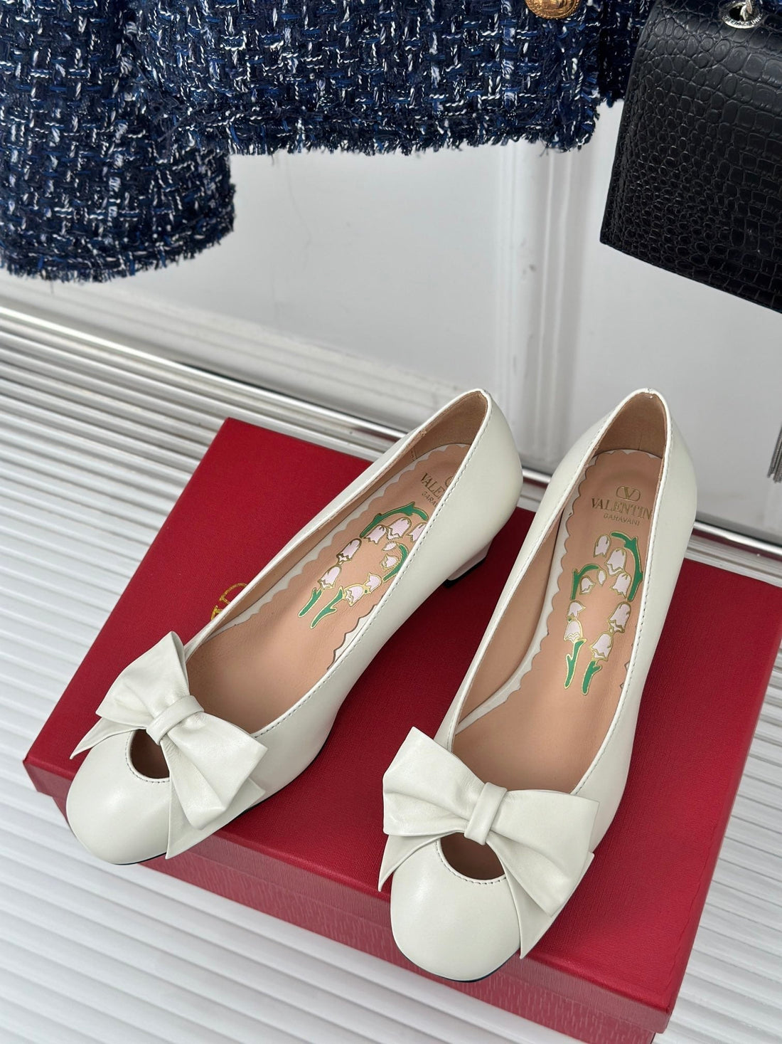 Bowow Pumps In Kidskin 40MM White Lambskin 989190