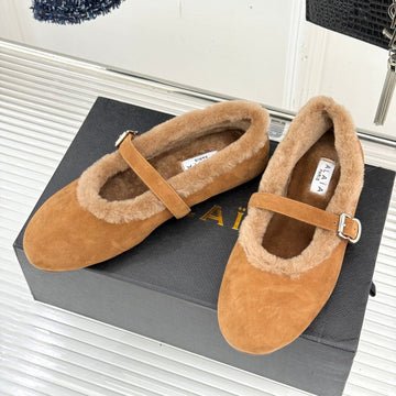 Alaïa 25WF Mary Jane Caramel Brown Suede Wool 472223