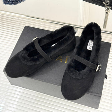 Alaïa 25WF Mary Jane Black Suede Wool 472225