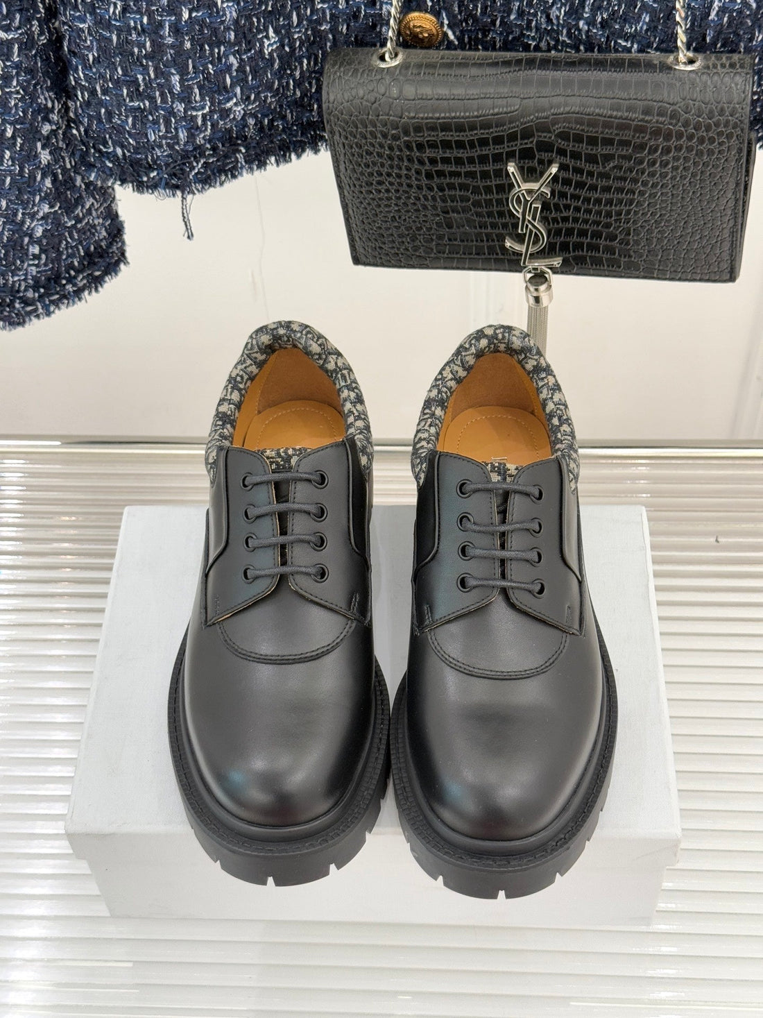 Dior Explorer Iii Derby Shoe Black Beige Calfskin Cotton & Technical Fabric