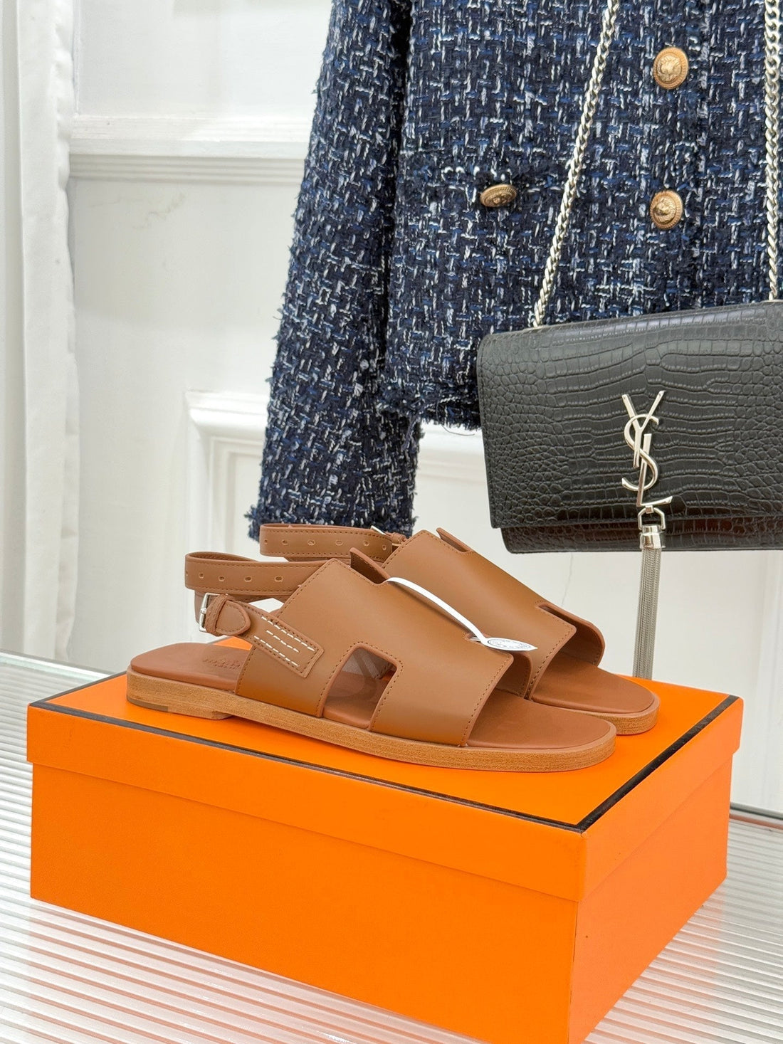 Hm Maya Sandal Brown Leather 642793