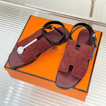 Hm Maya Sandal Burgundy Suede Leather 642797