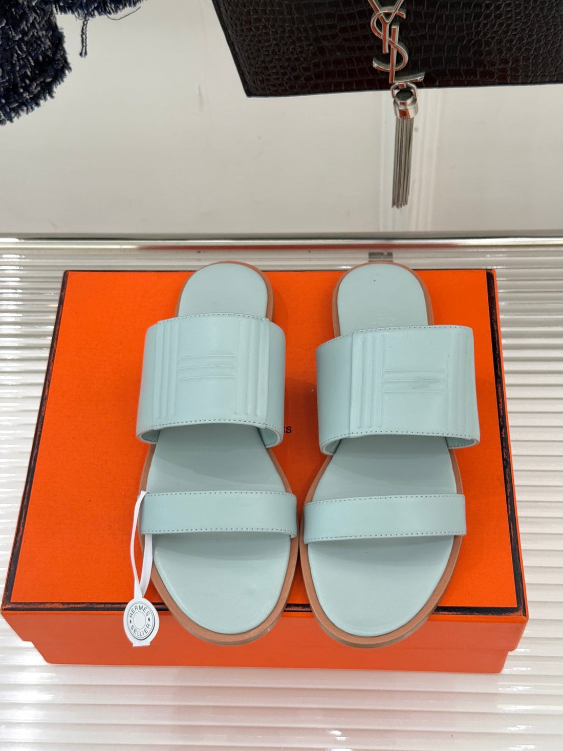 Hm 26WF Monica 60 Sandal Stale Blue Sheepskin 642856