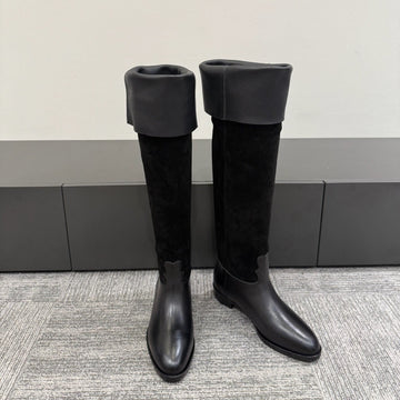 CC Métiers D’art Thigh Boots Black Suede Calfskin 417837