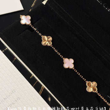 Vca Clover Vintage 5 Motifs Pink Mop Pink Gold Bracelet