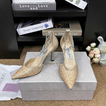 Jimmy 26 Stevie Pump 9CM Beige Crystal Leather 681908