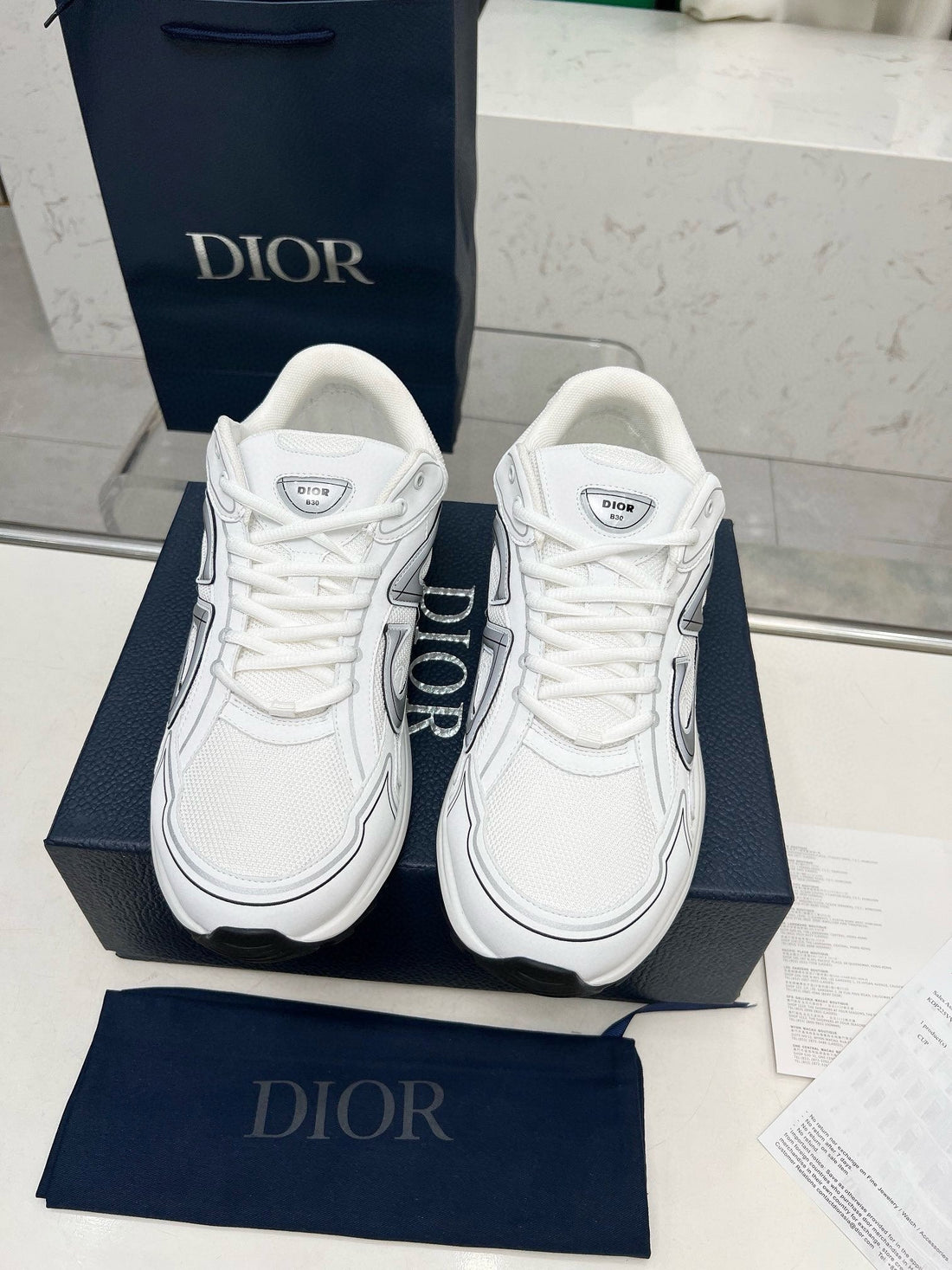 CD B30 Sneaker White Mesh Fabric