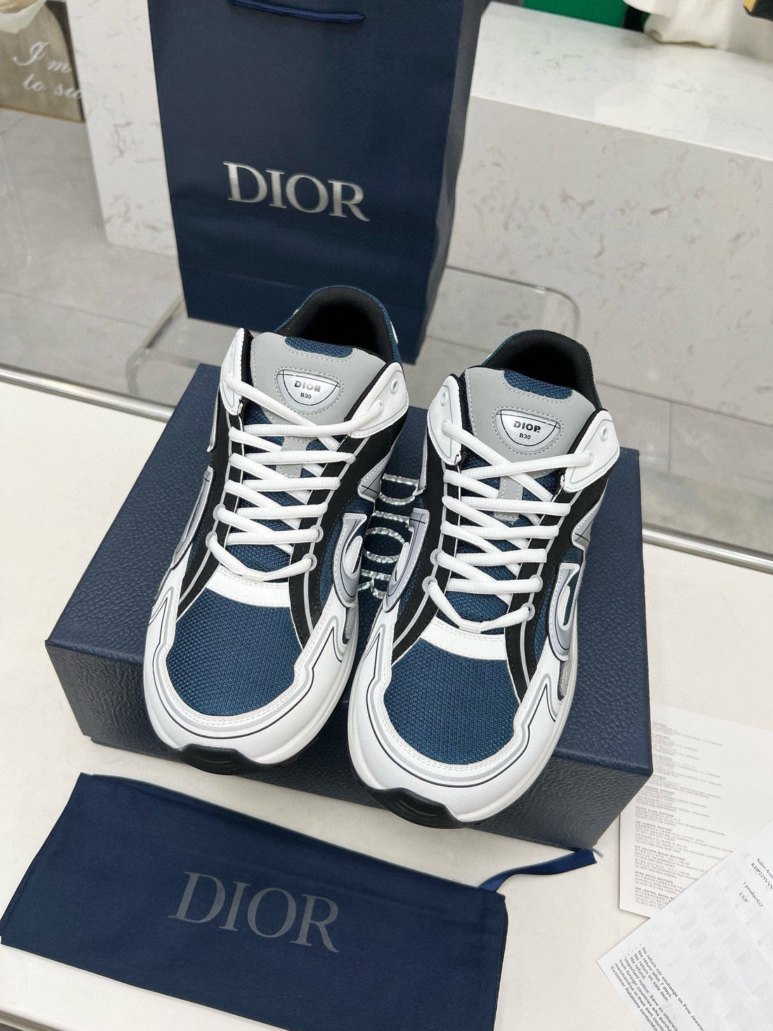 CD B30 Sneaker Aegean And White Mesh Fabric