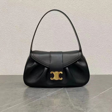 Celine Polly Bag 33CM Black Calfskin Ghw