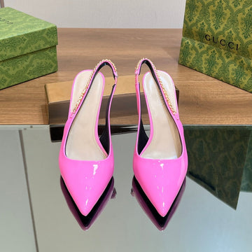 GG Signoria Slingback Pump Bright Pink Lambskin