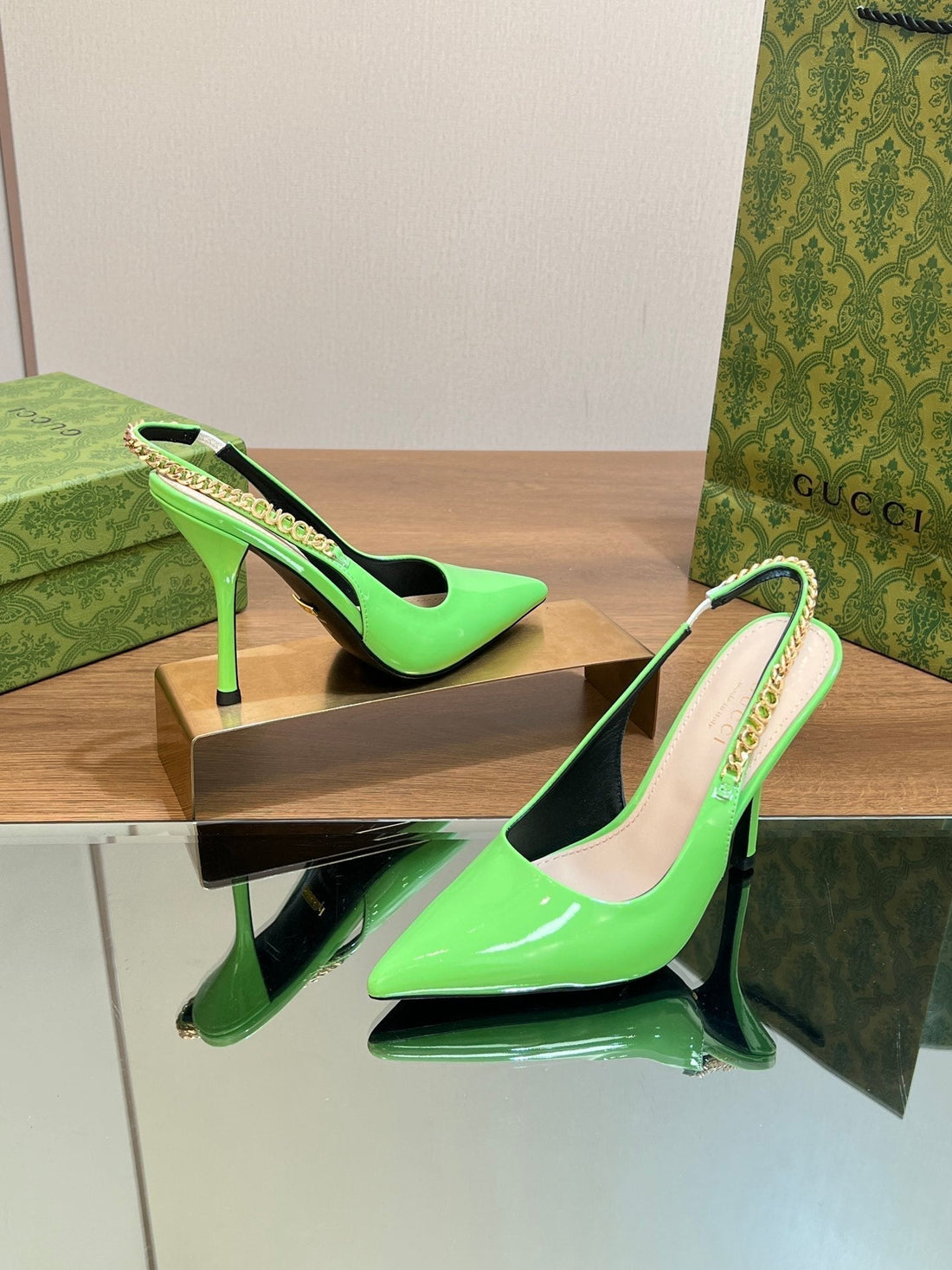 GG Signoria Slingback Pump Shamrock Lambskin
