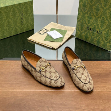 GG Jordaan Loafer Light Brown Woven Fabric
