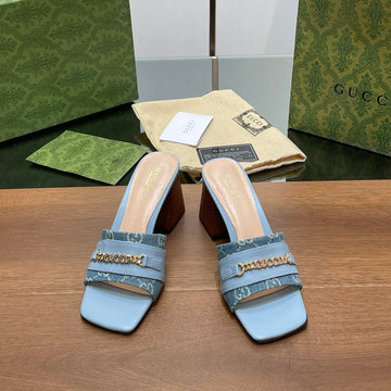GG Signoria Slide Sandal Sky Denim