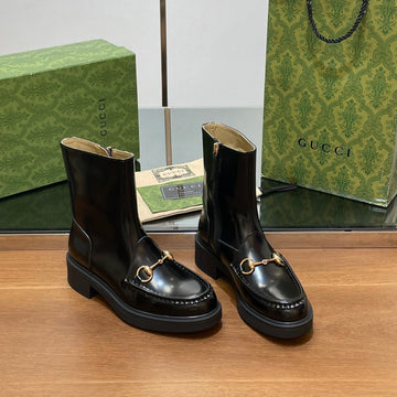 GG Horsebit Ankle Boot Black Calfskin