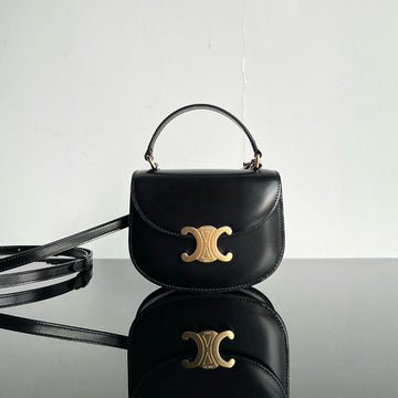 Triomphe 15 Black Calfskin Handbag