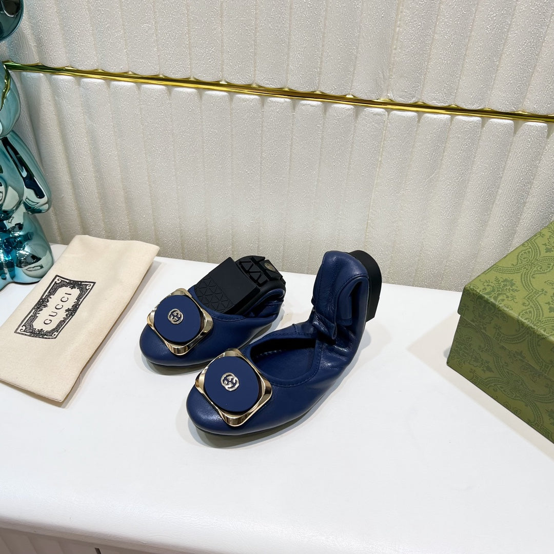 GG Ballet Super Slim Navy Lambskin